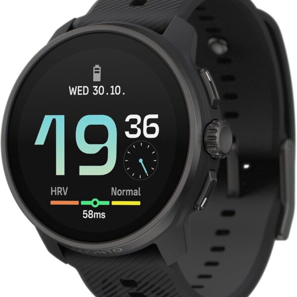 SUUNTO Race S GPS Sports Watch, High-Res AMOLED Touchscreen w/ 13D Standby, Dualband GNSS, Global Offline Map, Advanced Training & Recovery Insights, 95+ Multisports, Compact & Light, All Black